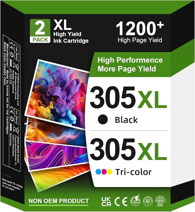 ATOPINK 305XL wkłady atramentowe zamienne do HP 305 wkłady atramentowe czarny i kolorowy, 305 XL do HP DeskJet 2700 2710 2720 2722 Plus 4100 4120 4130 Envy 6000 6010 6020 6030 6030 6030 60 6030 60