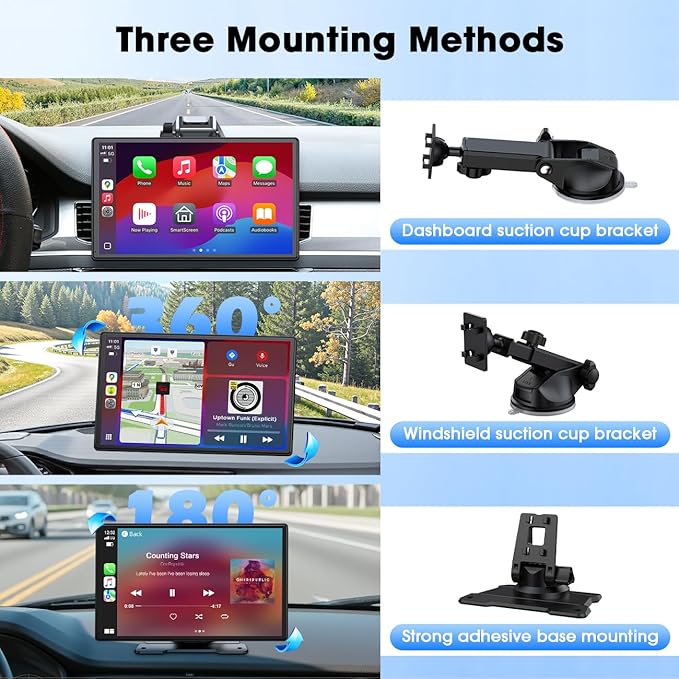 LAMTTO Wireless CarPlay Display for A-pple CarPlay and Android Auto - obrazek 7