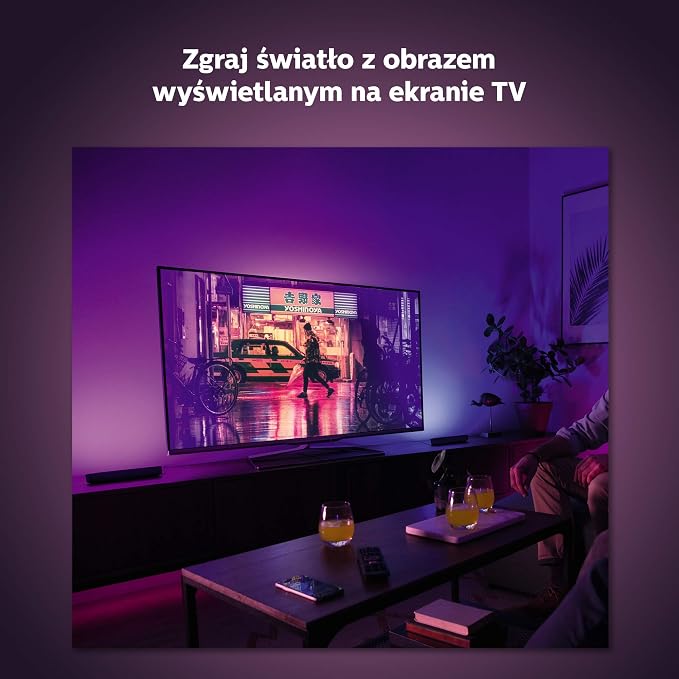 Philips Hue Play White and Colour Ambiance Smart Light Bar Podłużna Lampa (1 szt.), Oświetlenie Rozrywkowe Smart LED do TV i Gier (współpracuje z Alexą, Asystentem Google i Apple HomeKit), Czarny - obrazek 6