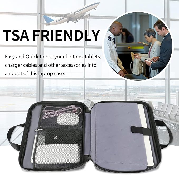 MATEIN Etui na laptopa, wodoszczelna torba na laptopa | etui ochronne z uchwytem, etui na laptopa, 17,3 cala, Szary - obrazek 4