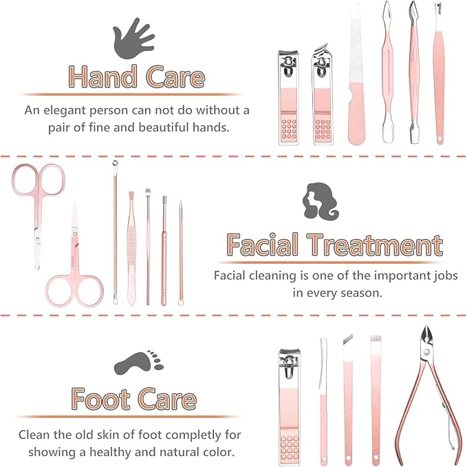 URAQT Obcinaczki do paznokci zestaw do manicure - obrazek 2