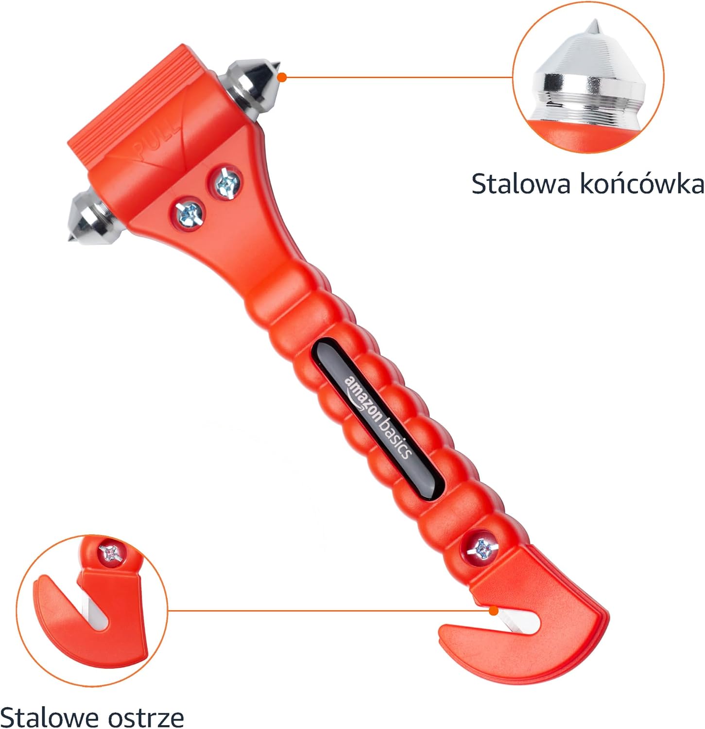 Amazon Basics Przecinak do pasów bezpieczeństwa i młotek do szyb - obrazek 3