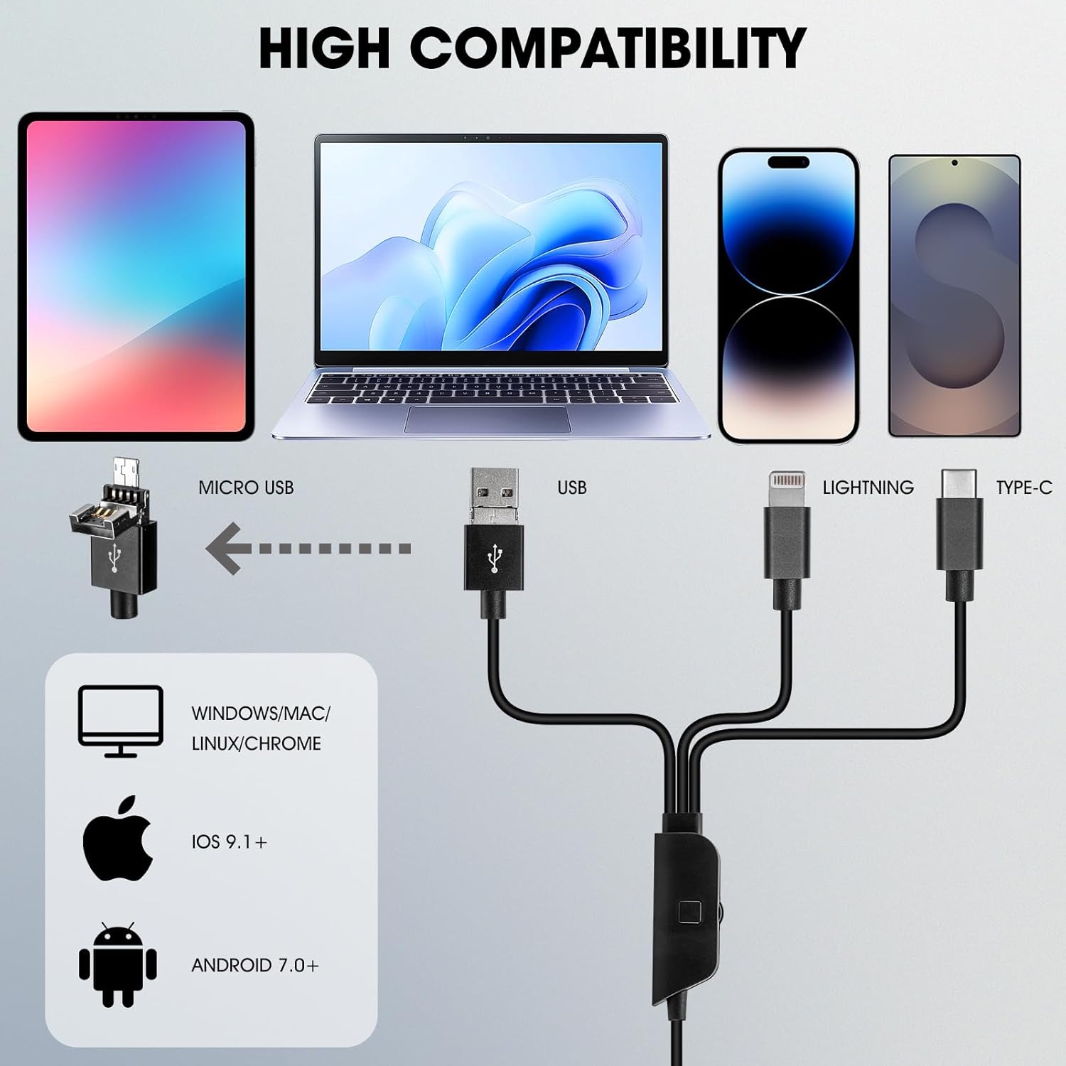 Mikroskop USB 1080P z metalowym stojakiem - obrazek 3