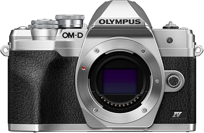 Olympus OM-D E-M10 Mark IV Aparat Bezlusterkowy, Matryca 20 MP, Srebrny | Stabilizacja 5-osiowa, wideo 4K, odchylany ekran LCD do selfie, Wi-Fi oraz Bluetooth, wizjer elektroniczny i szybki AF