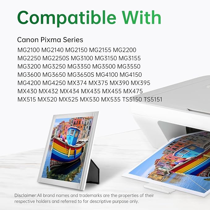 Lemero Zamiennik do drukarek Canon 540 541 XL Multipack do Canon Pixma mg3650 mg3650s mg4250 mg3550 mg2250 ts5151 ts5150 ts5100 mx535 mx475 m395 mx375 regenerowane Wkłady, czarny kolor czarny kolor - obrazek 2