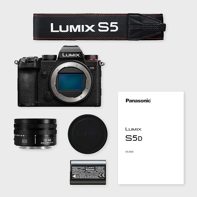 Panasonic Lumix S5D, Pełnoklatkowy Bezlusterkowy Korpus Aparatu, z Obiektywem S-R1840E 18-40mm, 24.2MP, 4K 60P Nagrywanie, Live View Finder, Monitor z Wolnym Kątem, Wi-Fi, Bluetooth, Czarny - obrazek 4