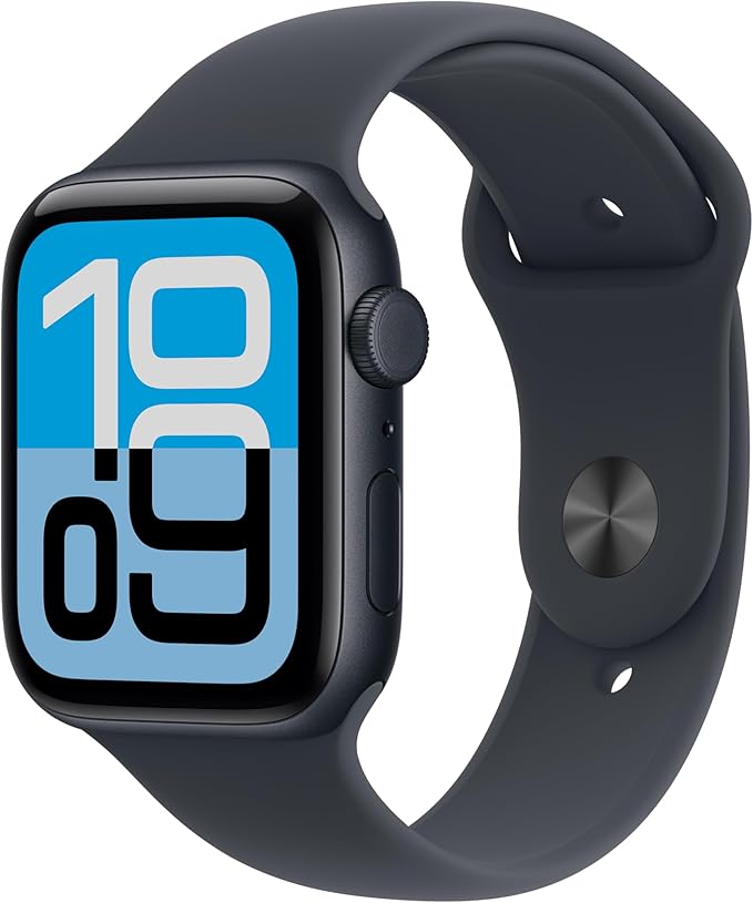 Apple Watch SE 3 GPS + Cellular 44 mm Smartwatch, koperta z aluminium kolor Północ i Pasek sportowy w kolorze Północ - M/L. Monitor fitness i snu, monitor pracy serca