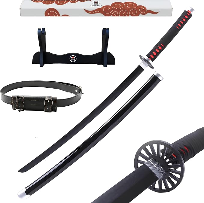 Katana Demon Slayer Japońska replika mangi drewniany miecz + uchwyt