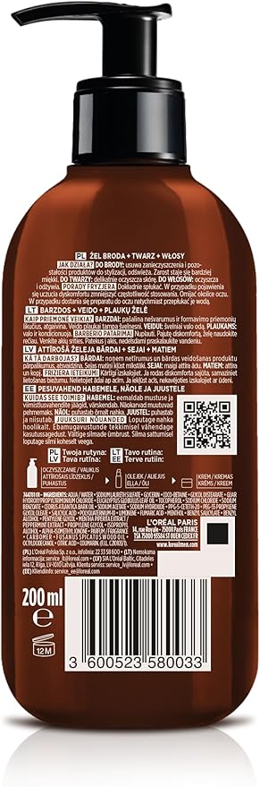 L'Oréal Paris Men Expert Barber Club Żel myjący Broda + Twarz - obrazek 3