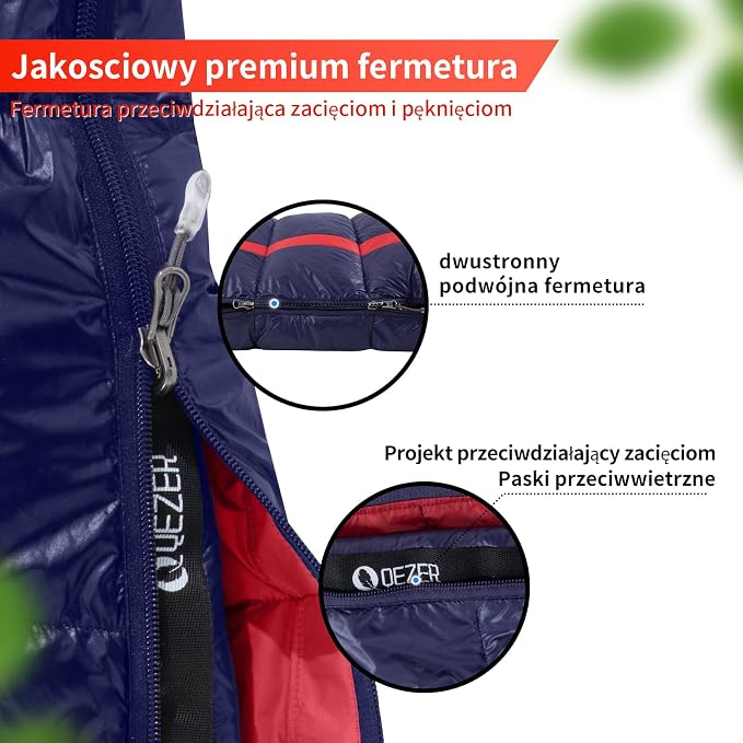 Śpiwór puchowy QEZER śpiwór dla dorosłych - obrazek 5