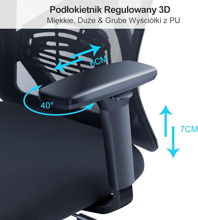 Ergonomiczne krzesło biurowe Ticova - obrazek 6