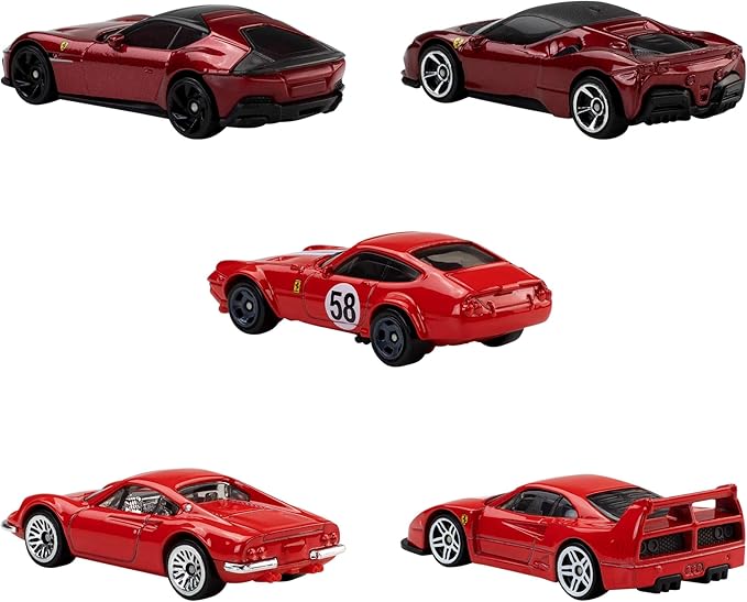 Hot Wheels 5-pak samochodów Ferrari w skali 1:64 - obrazek 2