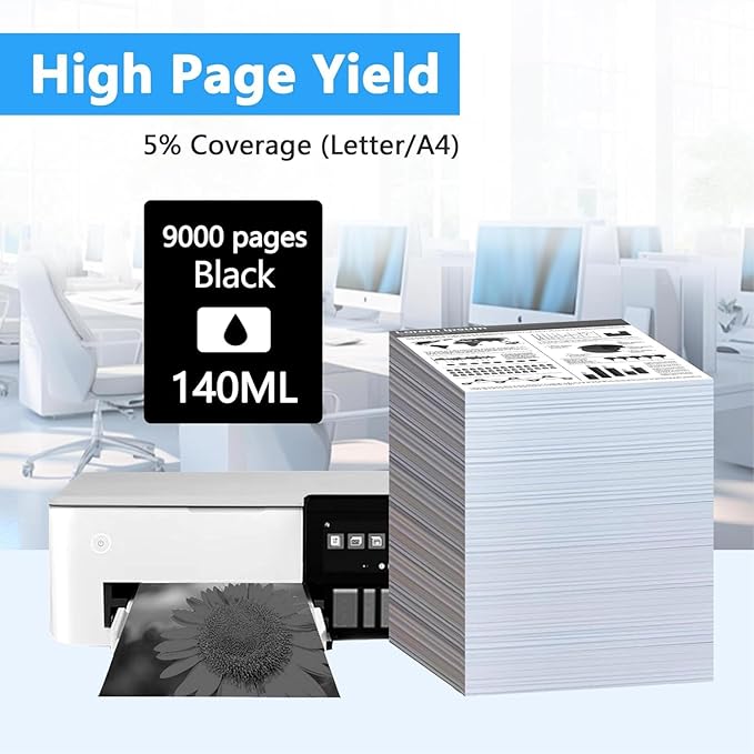 LCL Wysokowydajny Zestaw Butelek z Tuszem Kompatybilny z 104, Zgodny z Epson EcoTank ET‑1810, ET‑2710, ET‑2711, ET‑2712, ET‑2714, ET‑2715, ET‑2720, ET‑2721, ET‑2726, ET‑2810 (2‑Pack) - obrazek 3