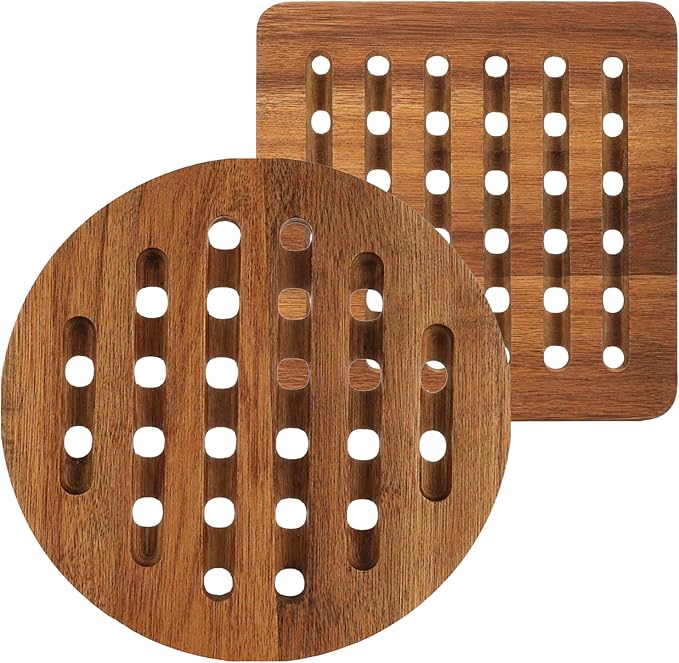 com-four® 2x podkladka z drewna akacjowego