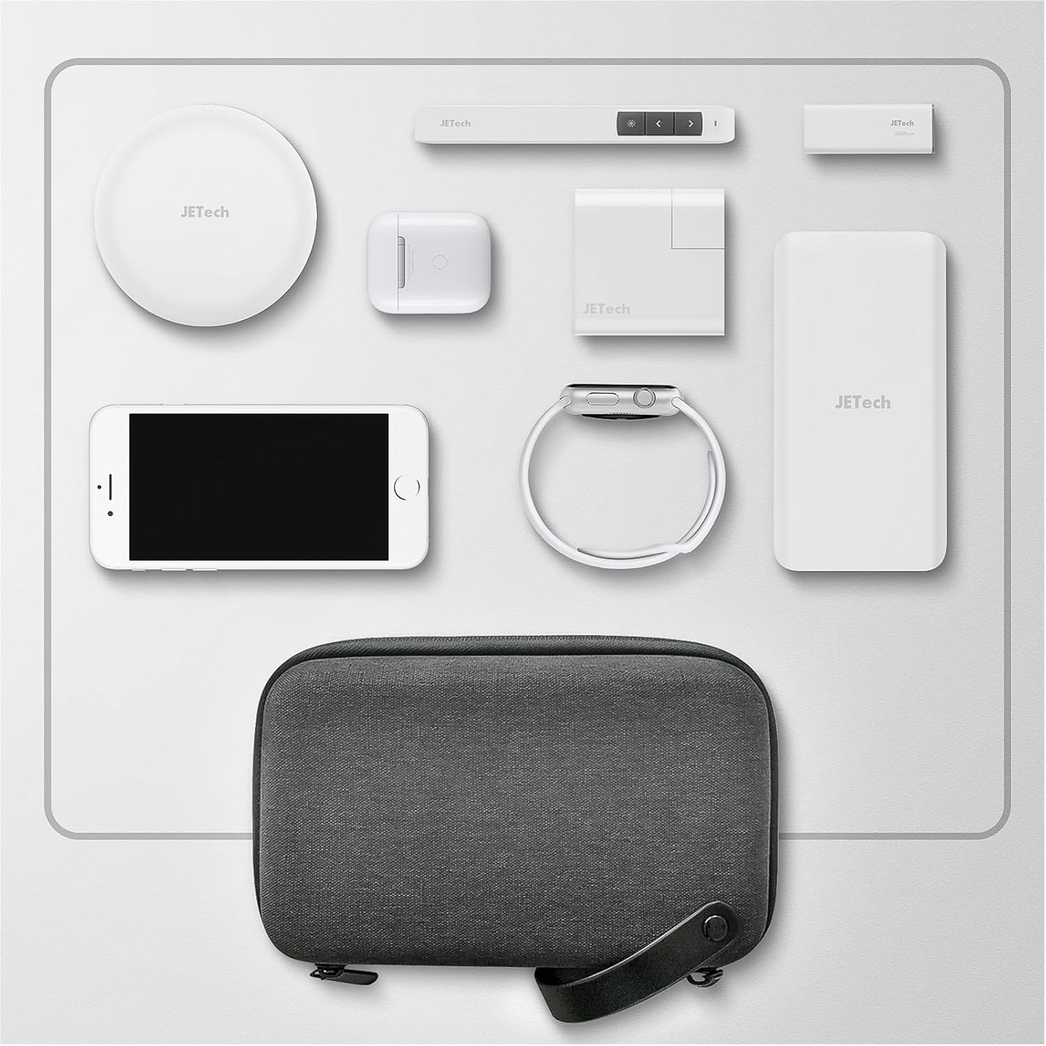 JETech Organizer Etui dla Akcesoria Podróżne, Przenośna Elektroniczna Sakiewka Gadżety Torba dla Zasilacz MacBook, Kabel, Długopis Rysika, Kartę SD, Ładowarkę, Mysz, Bank Mocy, Pamięć Flash USB - obrazek 4