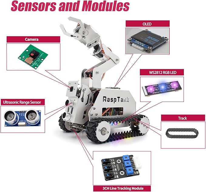 Adeept RaspTank Metal Smart Car Kit for Raspberry Pi - obrazek 7