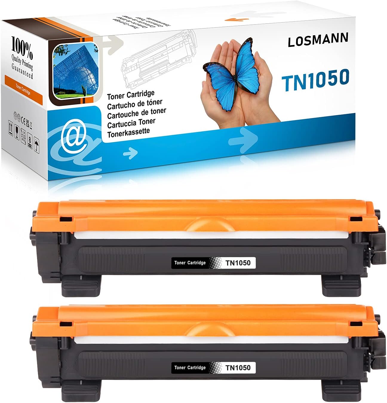 LOSMANN 2x czarny toner kompatybilny z Brother TN1050 TN-1050 do Brother HL-1201 1112E 1210W 1211W 1212W MFC-1810 1810E 1815 1910W 1911NW DCP-1510 1510E 1512 155 12A 15 12E 1601 1610W 1612 1612 W - obrazek 2