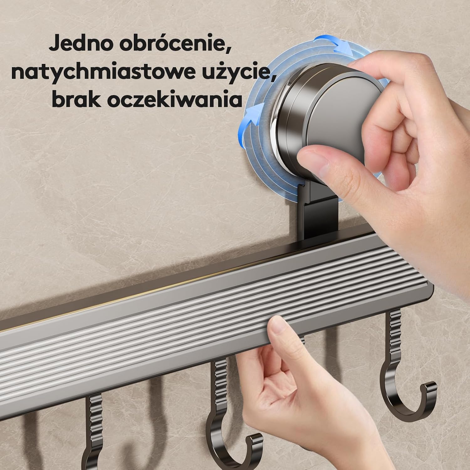 Listwa hakowa do kuchni bez wiercenia z przyssawką - obrazek 4