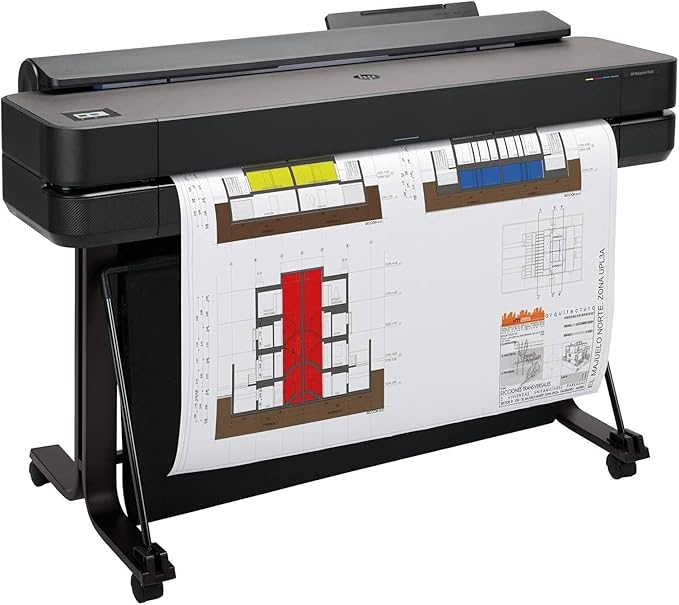 HP DesignJet T630 91 cm (5HB11D), Wielkoformatowa Drukarka, Ploter, Standard A4-A0, 76 Wydruków A1/Godz., Wi-Fi, Ethernet, USB, 2400x1200 dpi, Metal z recyklingu, Gwarancja 1 Rok, HP Click, Czarny - obrazek 3