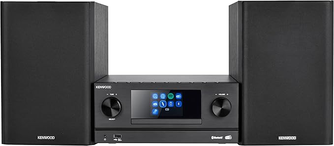 KENWOOD M-9000S-B Micro System Hi-FI z CD, Dab +, radiem internetowym, Spotify, FM, Bluetooth, USB i dużym kolorowym wyświetlaczem TFT