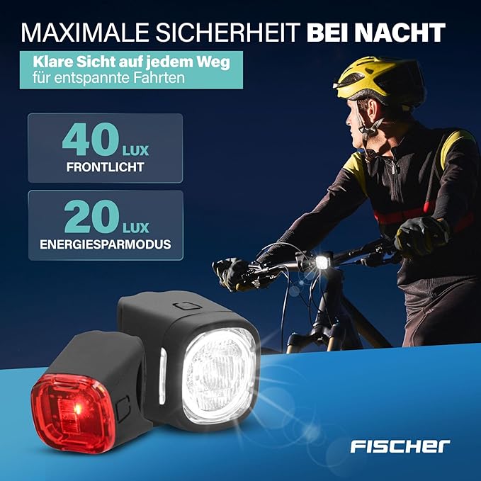 Fischer Zestaw oświetlenia rowerowego Square - obrazek 2