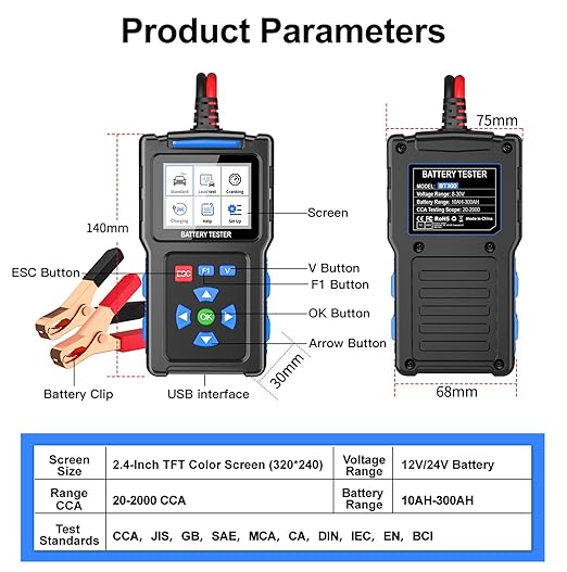 BT300 Tester akumulatora samochodowego 12 - obrazek 2