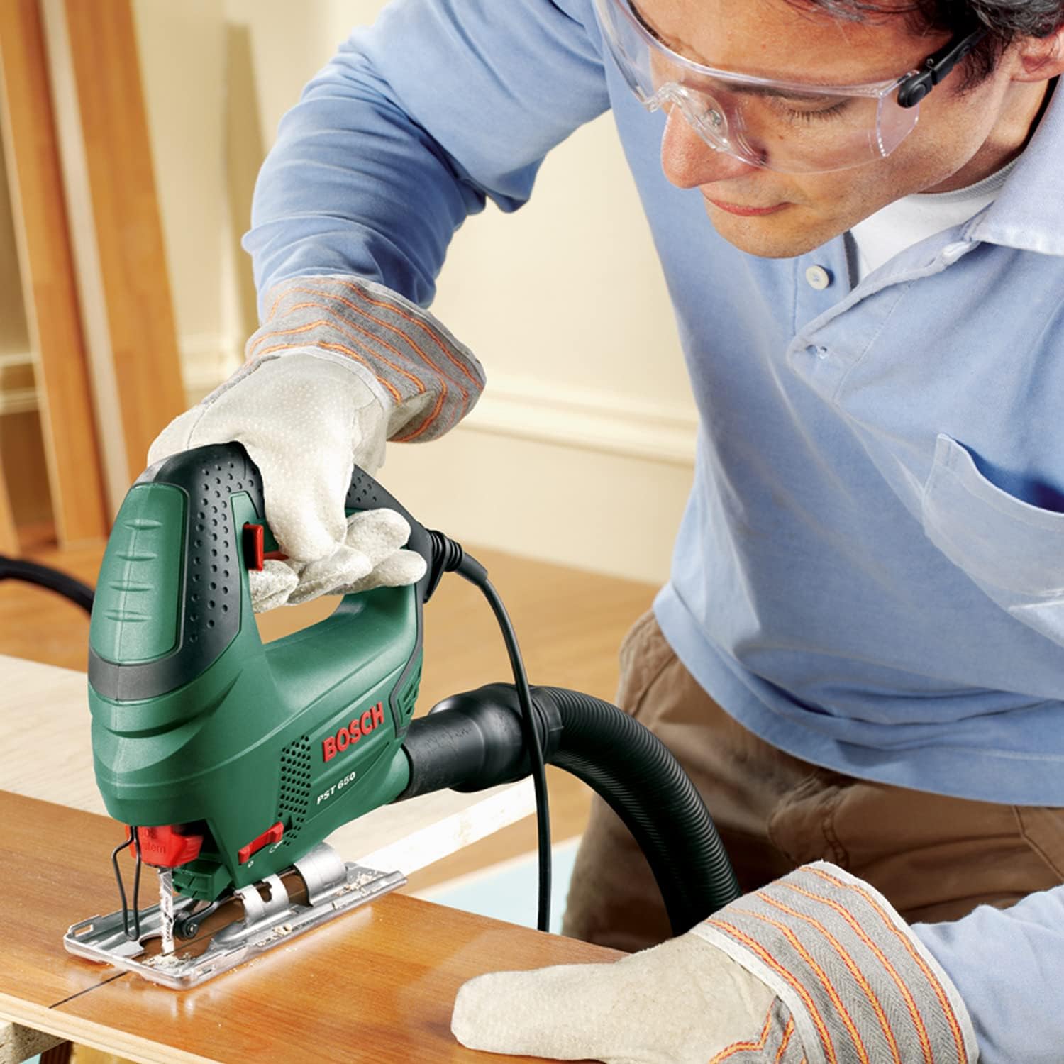 Bosch Home and Garden Wyrzynarka PST 650 (500 W, głębokość cięcia w stali/drewnie 4 mm / 65 mm, walizka) - obrazek 3