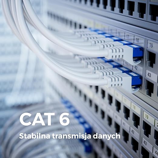 deleyCON 3,0m Kabel Sieciowy CAT.6 Ethernet Gigabit LAN RJ45 CAT6 Kabel Krosowy Kompatybilny z CAT.5 CAT.5e CAT.6a Cat.7 - Biały - obrazek 6