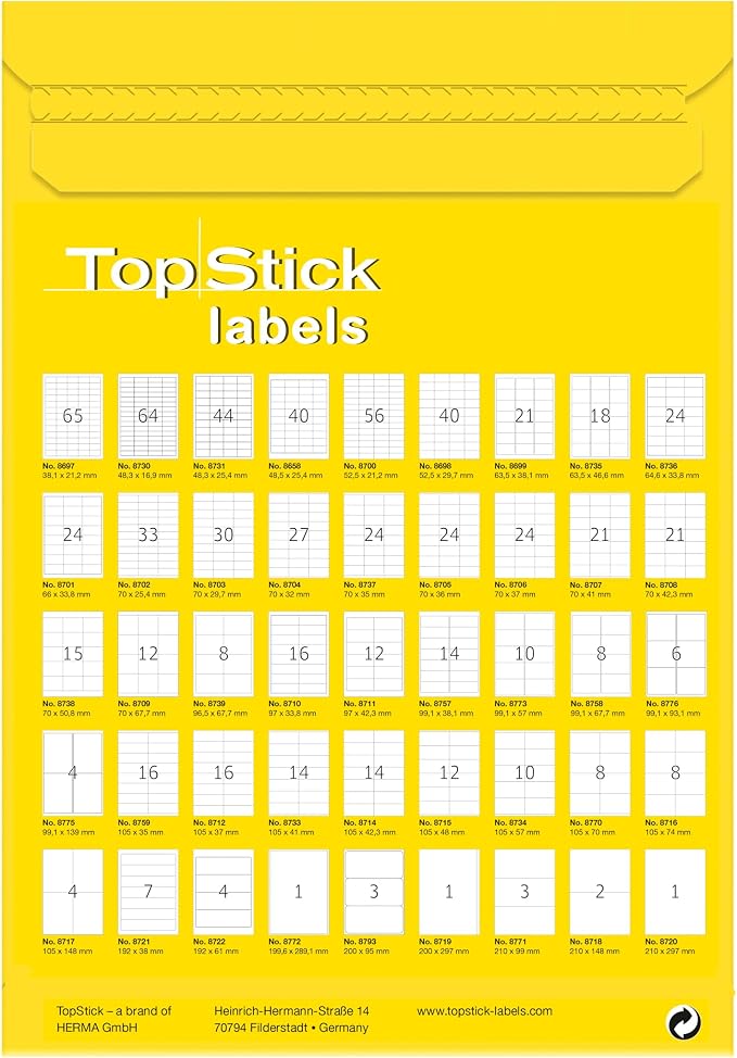 TopStick Uniwersalne etykiety 105 x 48 mm - obrazek 5