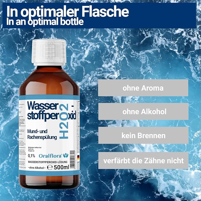 1 x 500 ml płyn do płukania jamy ustnej H2O2 nadtlenek wodoru - obrazek 4
