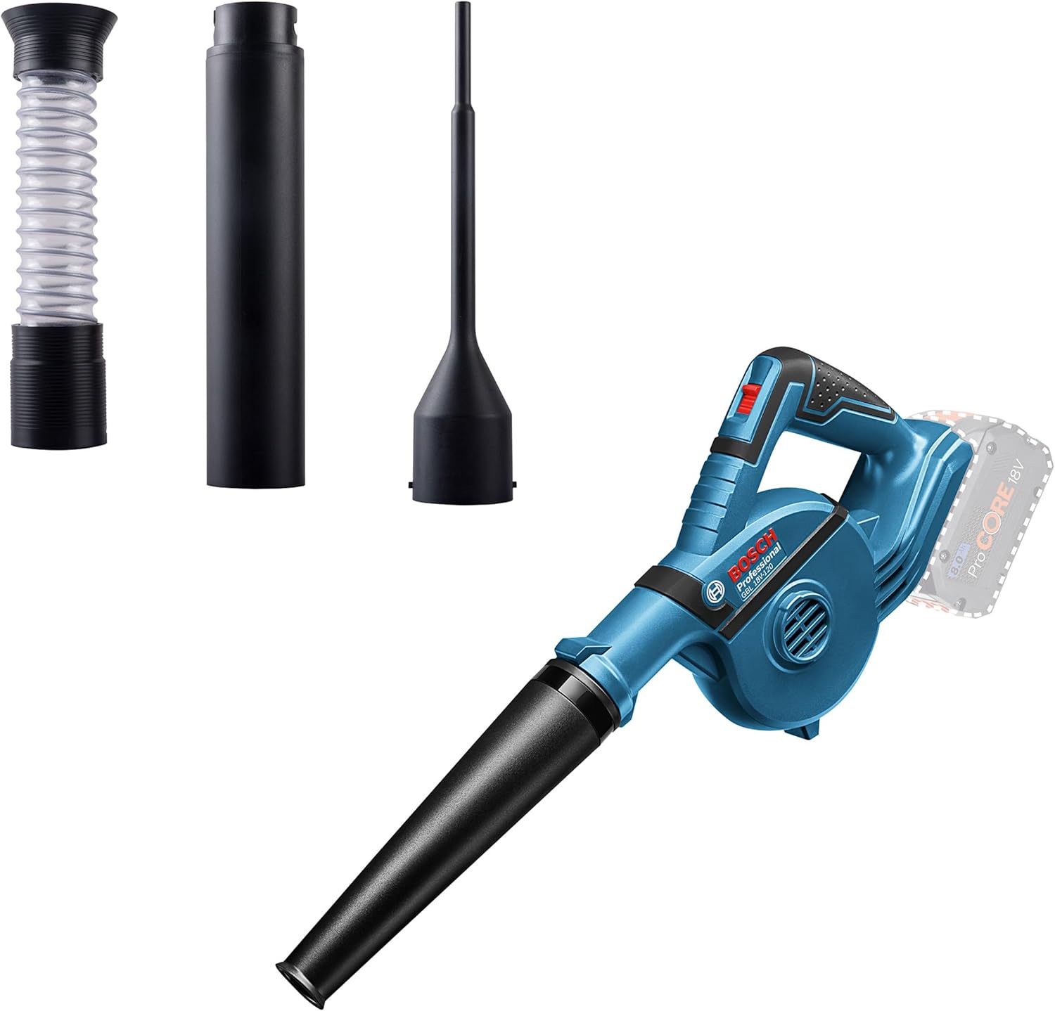 Bosch Professional system 18V: akumulatorowa dmuchawa GBL 18V-120 (prędkość przepływu powietrza do 270 km/h) - obrazek 2