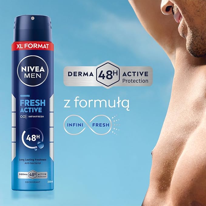 NIVEA MEN Fresh Active Męski Dezodorant w spray'u 250 ml - obrazek 5