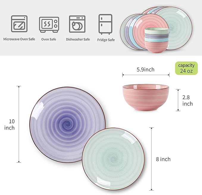 Selamica Ceramiczne 12-częściowe zestawy zastawy stołowej - obrazek 4