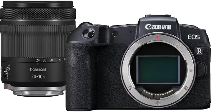 Canon EOS RP aparat systemowy z obiektywem RF 24 – 105 mm F4 – 7.1 IS STM, bezlusterkowy, wyświetlacz LCD II o przekątnej 7,5 cm, 4 K, procesor obrazu DIGIC 8, Wi-Fi, Bluetooth, pełnoklatkowy, czarny