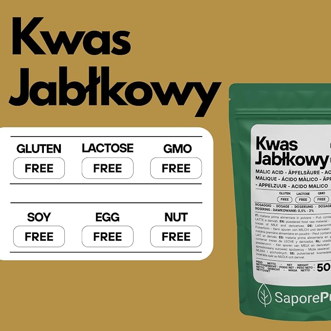 SaporePuro Kwas Jabłkowy w Proszku 50 - obrazek 2