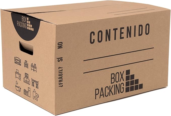 BOXPACKING | Karton Pudła do przeprowadzki |10 Sztuk | 500x300x300 mm | Wzmocniona Tektura Falista Dwukanałowa | Kartony do przeprowadzkowy, Opakowanie i Przechowywanie | Wzmocnione Uchwyty
