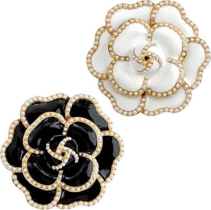 2 sztuki broszki z kwiatami perłami