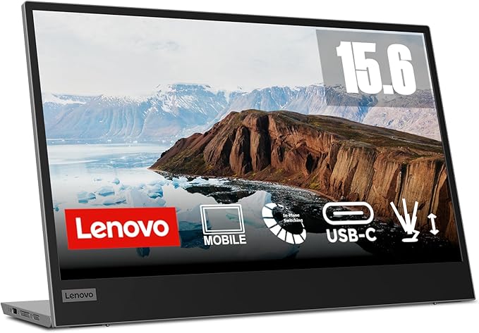 Lenovo L15 Mobilny monitor 15,6 cala FHD 1080p IPS Panel z USB Type-C, stojak na wysokość - czarny