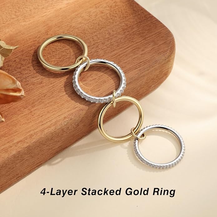 Emibele Stackable Rings for Women - obrazek 5