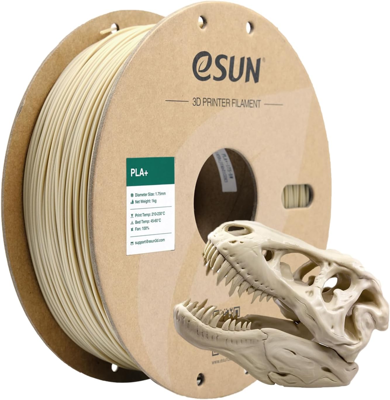 eSUN PLA+ Filamenty 1.75mm 1kg Biel Kości Łatwy Druk - obrazek 2