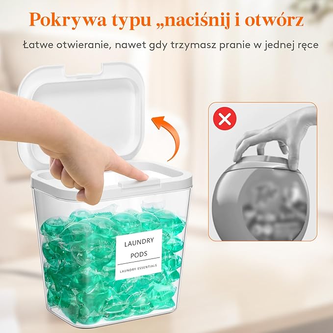 Lifewit 2-Pakiet Pojemnik na Kapsułki do Prania z Etykietami - obrazek 4