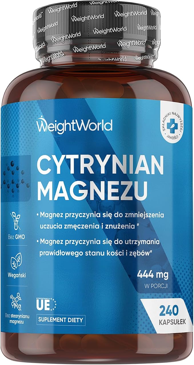 Cytrynian magnezu 1480 mg 240 kapsułek wegańskich