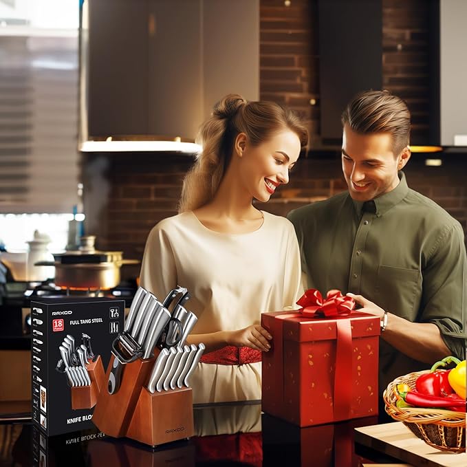 RAXCO 18-częściowy zestaw noży kuchennych ze stali nierdzewnej - obrazek 7