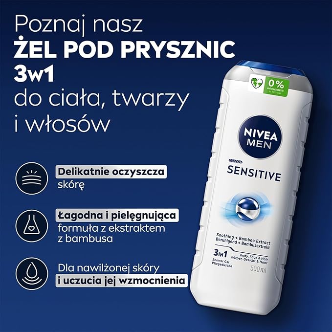 NIVEA MEN Sensitive Męski Żel pod prysznic 5w1 - obrazek 3