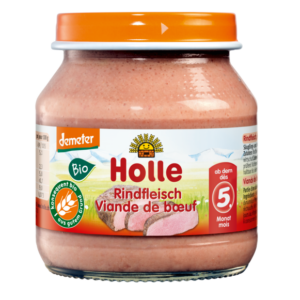 WOŁOWINA BEZ DODATKU CUKRÓW BEZGLUTENOWA OD 5 MIESIĄCA DEMETER BIO 125 g (SŁOIK) - HOLLE