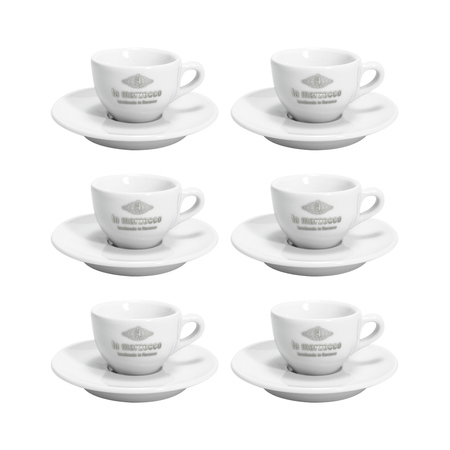 La Marzocco - zestaw 6 filiżanek ze spodkami do espresso 65 ml - biały