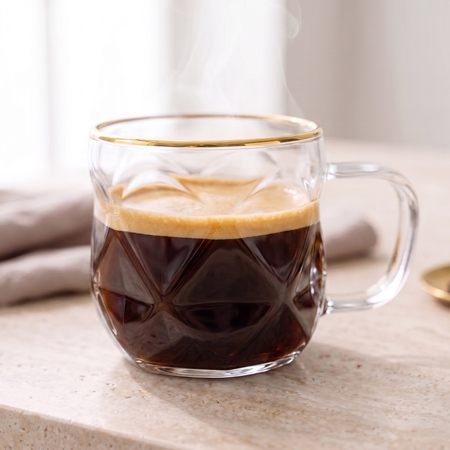 Vialli Design - filiżanki do espresso Geo Gold 120 ml - obrazek 2