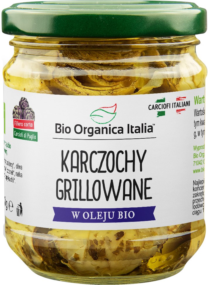 KARCZOCHY GRILLOWANE W OLEJU BIO 190 g (SŁOIK) - BIO ORGANICA ITALIA
