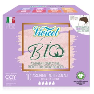 PODPASKI HIGIENICZNE ZE SKRZYDEŁKAMI NA NOC ECO 10 szt. - VIVICOT