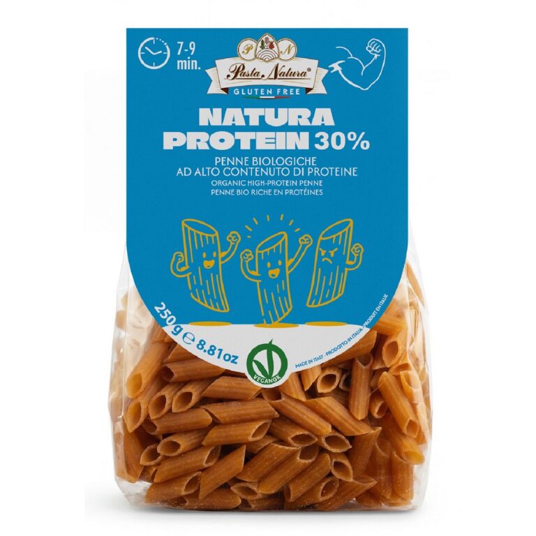 MAKARON PROTEINOWY (GROCH, KUKURYDZA, RYŻ, SORGO) PENNE BEZGLUTENOWY BIO 250 g – PASTA NATURA